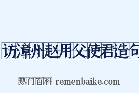 访漳州赵用父使君造句是什么意思的图片